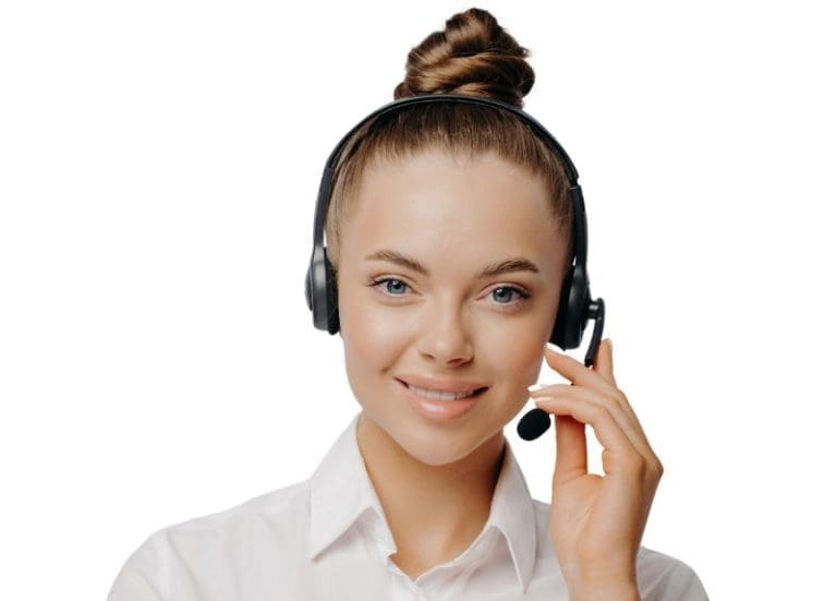 Woman On Phone Headset