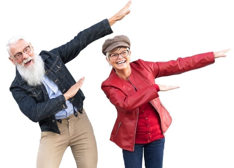 senior couple dancing